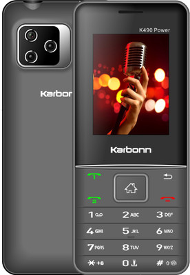 KARBONN K490 Power Dual Sim Keypad Mobile|1800mAh Battery|Camera|Expandable Upto 32GB(Grey)
