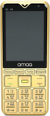 amaq Q1 4G Volte/Lte supported dual sim, Touch and Keypad mobile(Gold)