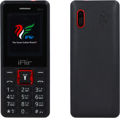 IAIR D11 Dual Sim Keypad Phone | 1000 mAH Battery & Big 1.77 Inch Display(Black, Red)