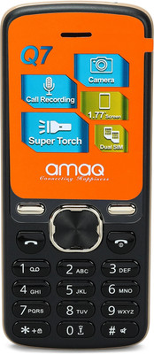 amaq Dual SIM Keypad Phone,Torch,FM, MP3/MP4,1000mAh Battery,SD Card Slot(Black, Gold)