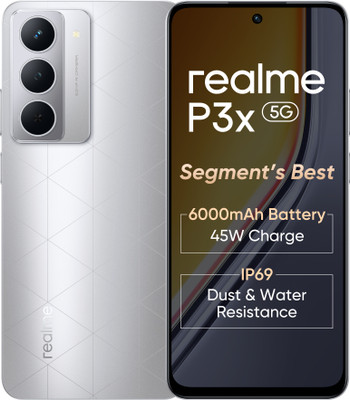 Realme P3x 5G (Lunar Silver, 128 GB)  (6 GB RAM) For Rs. 11275 @ 34 %
