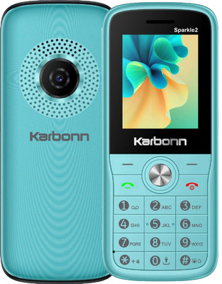 KARBONN Sparkle2 Keypad Mobile 2 inchLCD,Camera,1000mAh Battery Expandable,32GB(Sea Green, Black)