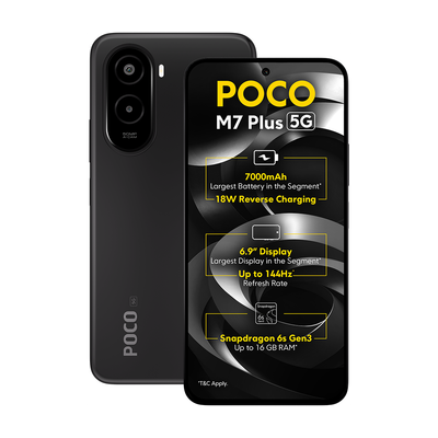 POCO M7 Plus 5G (Carbon Black, 128 GB)(6 GB RAM)
