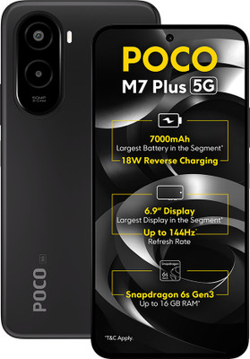 POCO M7 Plus 5G (Carbon Black, 128 GB)(6 GB RAM)