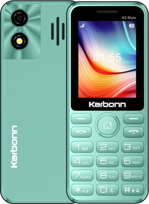 KARBONN K2Stylo,Dual SIM Keypad Mobile 2.4''LCD 1750mAh Battery Type C Memory Card 32GB(Sea Green Blk)