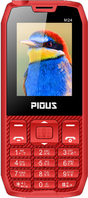 Pious M24 Dual Sim Mobile Phone with 3000 mAh Big Battery & Wireless FM Radio(Red)