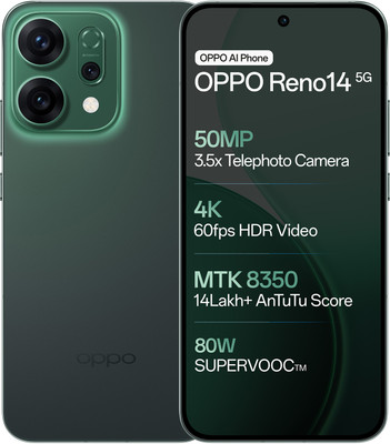 11% OFF on OPPO Reno14 5G (Forest Green, 256 GB)(8 GB RAM) 11% OFF on OPPO Reno14 5G (Forest Green, 256 GB)(8 GB RAM)
