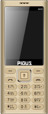 Pious M28 Dual Sim Mobile Phone with 3000 mAh Big Battery & Wireless FM Radio(Gold)