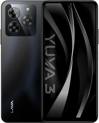 LAVA Yuva 3 with Dual Sim|5000 mAh Battery|13MP Rear Camera |Expandable Upto 512 GB (Eclipse Black, 128 GB)(4 GB RAM)