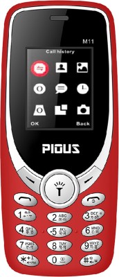 Pious M11 Dual Sim Mobile Phone with 3000 mAh Big Battery & Wireless FM Radio(Red)