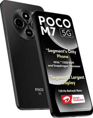 POCO M7 5G  - Locked with Airtel Prepaid (Satin Black, 128 GB)(6 GB RAM)