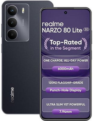 realme Narzo 80 Lite 5G (Onyx Black, 128 GB)(6 GB RAM)