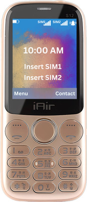 IAIR S12 Dual Sim Keypad Phone | 2800 mAH Battery & Big 2.4 Inch Display(Gold)