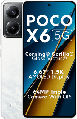 POCO X6 5G (Snowstorm White, 256 GB)(8 GB RAM)