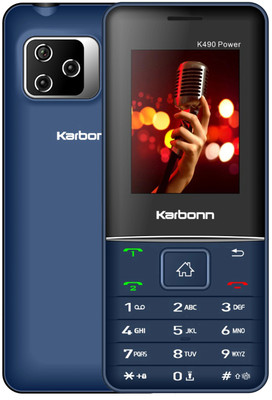 KARBONN K490 Power Dual Sim Keypad Mobile|1800mAh Battery|Camera|Expandable Upto 32GB(Blue)