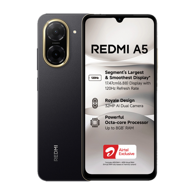 REDMI A5  - Locked with Airtel Prepaid (Just Black, 64 GB)(3 GB RAM)