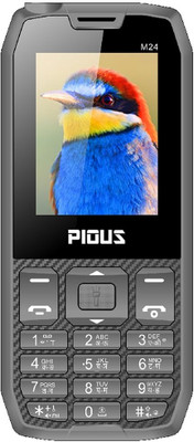 Pious M24 Dual Sim 2.4 inch Display, Wireless FM Radio,3000 mAh Battery, Made in India(Black)