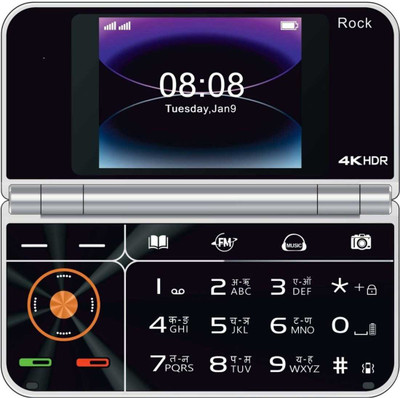TOUCH 18 New Rock Fold Mini Dual Sim Keypad Mobile with 2.8 Display Call & SMS(Silver)