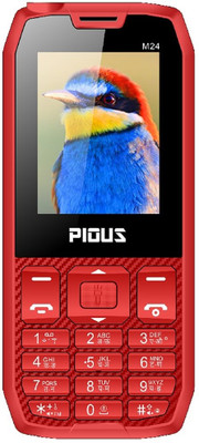 Pious M24 Dual Sim 2.4 inch Display, Wireless FM Radio,3000 mAh Battery, Made in India(Red)