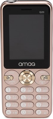 amaq Q20 Dual SIM, 3D Boom Speaker, Long Lasting Battery, Torch mobile(Gold, Black)