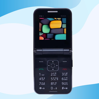 Amozkart Z Flip Dual Sim Keypad Mobile with2.4Display Flip Fold Call & SMS Indicator(Blue)