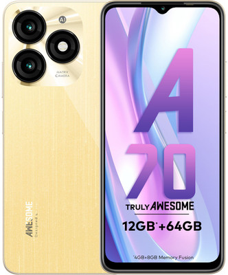 itel A70 | 5000 mAh Battery |13MP Dual Rear Camera | Type C Charging (Brilliant Gold, 64 GB)(4 GB RAM)