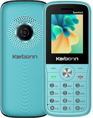KARBONN Sparkle2 Keypad Mobile 2 inchLCD,Camera,1000mAh Battery Expandable,32GB(Sea Green, Black)