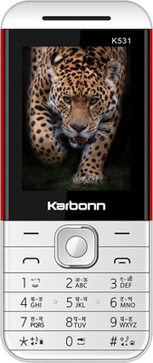 KARBONN K31 Dual Sim Keypad Phone|1750 mAh Battery|0.3MP Camera|Expandable Upto 32 GB(White & Red)