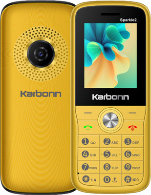 KARBONN Sparkle2 Dual SIM Keypad Mobile 2''LCD,Camera,1000mAh Battery Expandable,32GB(Yellow Black)