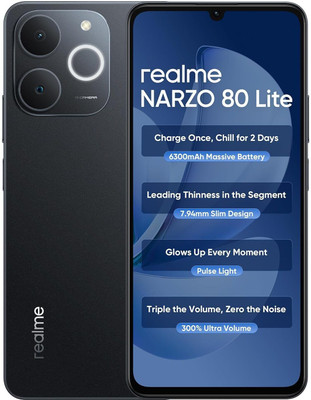 realme Narzo 80 Lite 4G (Obsidian Black, 128 GB)(6 GB RAM)