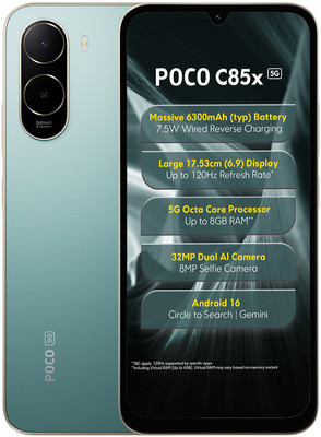 POCO C85x (Emerald Green, 64 GB)(4 GB RAM)