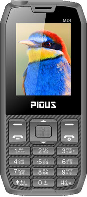 Pious M24 Keypad Mobile Phone 2.4 inch Display With 3000 mAh Big Battery & 2 MP Camera(Grey)
