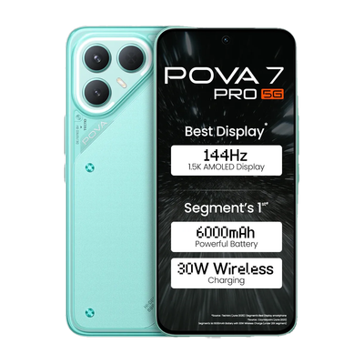 Tecno Pova 7 Pro 5G (Neon Cyan, 256 GB)(8 GB RAM)