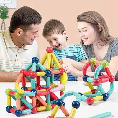 BARODA TOYS NX Magnetic Sticks Building Blocks for Kids, STEM Learning Toy for Boys & Girls 3+ Model Building Kit
