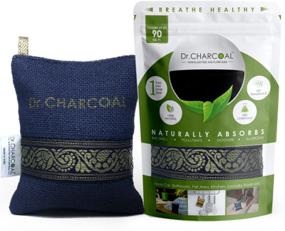 Dr. CHARCOAL Car Air Purifier Bag to remove Bad Smell & Moistures (Classic Neel, 200g) Portable Car Air Purifier(Blue)