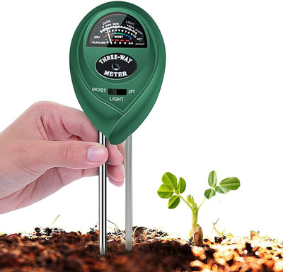QUICKCHOICE ph meter soil tester 3 in 1 Soil Moisture Light and PH/Acidity Meter Hydroponic Soil Test Kit All-in-One Analog Moisture Measurer(100 mm)