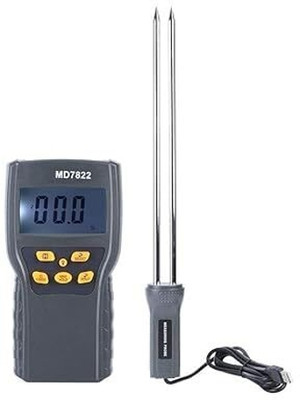 Real Instruments Grain Moisture Meter With Measuring Probe Accurate Measurement LCD Display For Wheat Paddy Rice Corn Feed Barley MD-7822 Pin-Type Digital Moisture Measurer(300 mm)