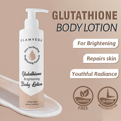 GLAMVEDA Glutathione Body Lotion Reduces acne scars with Vitamin C For Skin fairness(150 ml)