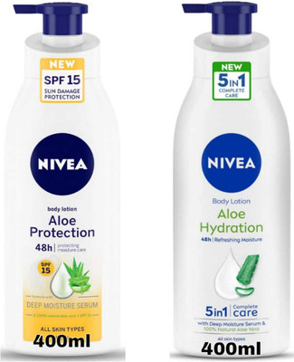 NIVEA Aloe SPF15 400ml and Aloe hydration 400ml(800 ml)