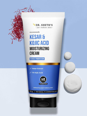 Dr. Sheth’s Kesar & Kojic Acid Moisturizing Cream| 48hr Deep Hydration| Reduces Pigmentation(100 g)