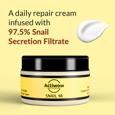 ACTIWOW New 2024 Advanced Snail 98 All In One Cream, Snail Mucin Moisturizer Face Cream(100 g)