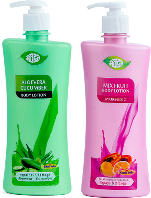 MEGHDOOT ALOVERA CUCUMBER & MIX FRUIT BODY LOTION 500 ML (COMBO-1)(1000 ml)