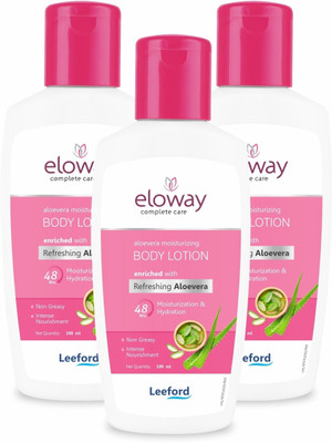 Eloway Aloe Vera Moisturizing Body Lotion 100ml Pack of 3(300 ml)