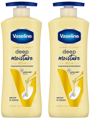 Vaseline Deep Moisture Body Lotion 48H Long Lasting Hydration for Skin Pack of 2(800 ml)