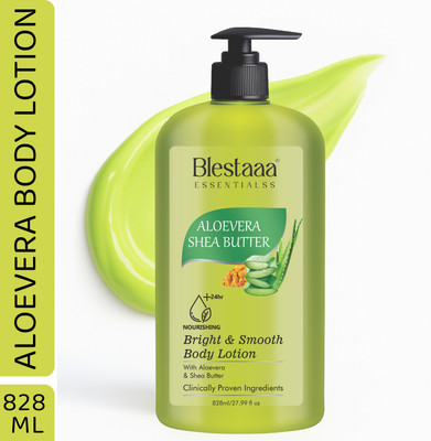 blestaaa essentialss Aloe Vera Shea Butter Lotion for Long-Lasting Hydration & Smoothness(828 ml)