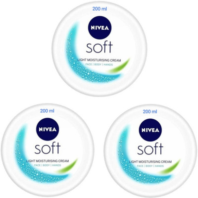 NIVEA Soft Cream 200 ML (Pack Of 3)(600 ml)