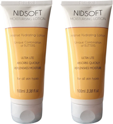Nidsoft Moisturising Intense Hydrating Lotion, Ultra Lite, (Pack of 2)(200 ml)