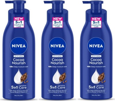 NIVEA Cocoa Nourish Body Lotion 400 ML (Pack Of 3)(1200 ml)