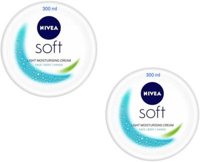 NIVEA Soft Light Moisturising Cream 300 ML (Pack Of 2)(600 ml)