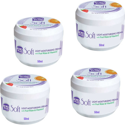 BOROPLUS BORO PLUS SOFT LIGHT MOISTURIZING CREAM FOR MOISTUTRE & NOURISH SKIN - 50ml x 4(200 ml)